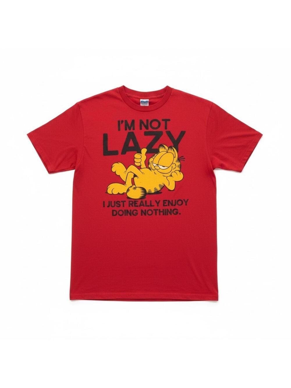 Garfield T Shirt Mens Medium Red I’m Not Lazy Graphic Tee Nickelodeon